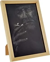 Lowha Old Man Smoking Cigarette Wall Art With Pan Wood Framed Ready To Hang For Home, Bed Room, Office Living Room Home Decor Hand Made Wooden Color 23 X 33Cm By Lowha, Multicolor