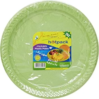 Hotpack Coloured Plastic Plates 10 Inch Multicolor - 25 Pieces