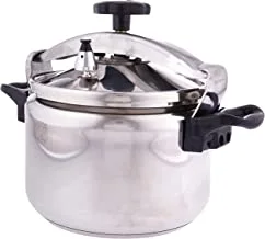 Al Saif Traditional Stainless Steel Pressure Cooker Size: 9Liter, Color: Silver