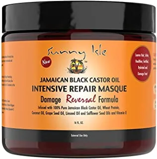 Sunny Isle Jamaican Castor Oil Intensive Repair Masque, Black, Coconut, 16 Fl Oz