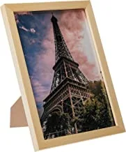 لوحة جدارية لووا برج إيفل في باريس فرنسا مع لوحة خشبية مؤطرة جاهزة للتعليق للمنزل ، غرفة النوم ، غرفة المعيشة والمكتب ، ديكور المنزل مصنوع يدويًا ، لون خشبي 23 × 33 سم من لووا ، متعدد الألوان