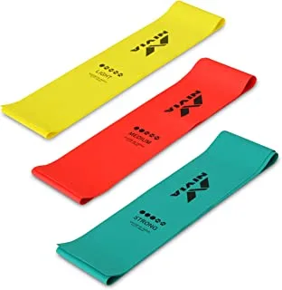 NIVIA Resistance Exercise Bands (Pack of 3) - Medium(multicolor)