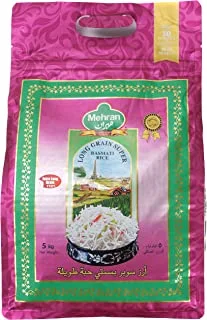 أرز بسمتي طويل الحبة من مهران ، 5 كجم ، أبيض
