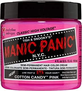 كريم تلوين الشعر شبه الدائم من مانيك بانيك Cotton Candy Pink ، 4 أونصة