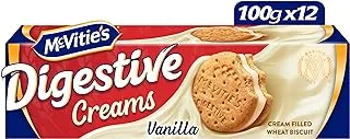 Mcvities Digestive Vanilla Creams Filled Biscuits, 12 X 100 G, Beige