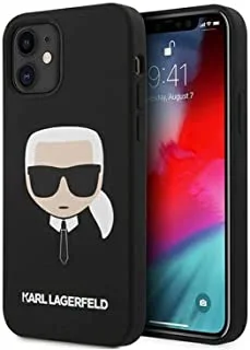 Karl Lagerfeld Liquid Silicone Case Karl's Head For Apple Iphone 12 Mini (5.4 Inches) - Black