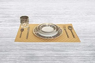 Princess 100% Cotton Dobby Jacquard Table Placemat- 30x50cm - Beige 4pc set