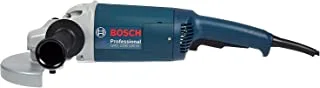 BOSCH - GWS 2200-230H angle grinder, 2200 Watt, 230 mm disc diameter, 6500 rpm, high material removal rate longer carbon brush lifetime, lockable switch