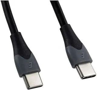 Classic 2.4A Bi-Colour Type-C To Type-C Charging Cable, Fast Charging, 480Mbps Data Transfer, Compact 1.2Meter Black/Grey