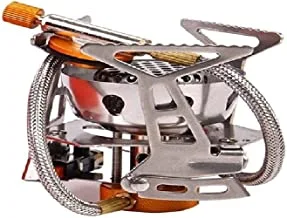 Discovery Adventures Mini Butane Foldable Gas Stove, Strong Stainlees Steel Windbreak, For Outdoor Camping, Travling, Silver