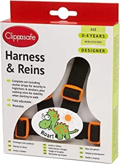 Clippasafe Dinosaur Designer Harness With Reins And Anchor Straps