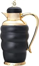 Rawiya 2 Pieces Coffee And Tea Vacuum Flask Set Size: 0.7/1.0 Liter Color: Matt Black/Gold
