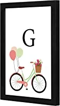 LOWHA LWHPWVP4B-195 G letter bike balloons Wall art wooden frame Black color 23x33cm By LOWHA