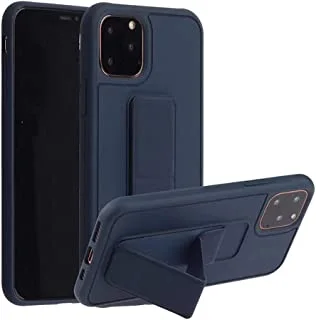 iPhone 11 / Pro/Pro Max Back Stand Leather Case & Cover With Magnet Holder & Hand Grip - WHITE EAGLE (iPhone 11, Midnight Blue)