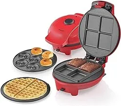 Saachi 3 In 1 Donut, Waffle & Brownie Maker, Silver, Nl-3M-1557