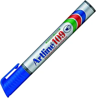 Artline EK-109 قلم ماركر برأس إزميل دائم مع 12 عبوة حبر أزرق ، عرض الكتابة 2-5 مم