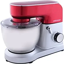 ALSAIF 6L 1200W Electric Stand Mixer 6 Speeds Control with Pulse, S/S Bowl, 3 Types Of Tools Beater, Balloon Whisk, Dough Hook, Removable S/S bowl, Silver/Red E02225 2 Years warranty