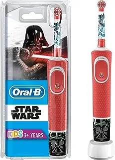 فرشاة أسنان Oral-B Kids Vitality D100 قابلة لإعادة الشحن ، Star Wars (3+ سنوات) ، أبيض / أحمر ، عدد 1