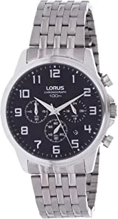 Rt333Gx9 - LorUS Men's, Quartz, 100M Water Resistant, Chronograph, Stainless Steel, Silver With Black Dial