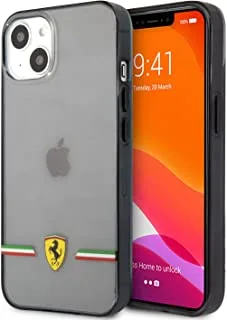 Ferrari Transparent Case Italia Wings Print Logo For Iphone 13 Mini (5.4 Inches) - Black