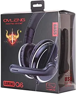 USb Headphone For Gaming Compatible With Laptop, Ps4, Smartphone,Ov-Q6 (Black &Silver)