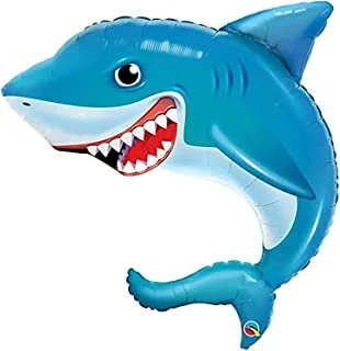 Qualatex Smilin' Shark Foil Balloon, 36-Inch Size