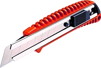 Black & Decker 18Mm Bimaterial Autolock Snap-Off Retractable Utility Knife, Orange/Black - Bdht10394, 2 Years Warranty