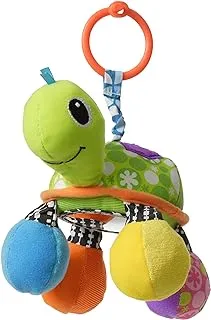 Infantino Turtle Mirror Pal - Green |Stroller & High Chair Toys|Baby soft Plush Toys
