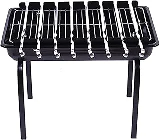 Sahare Steel Rectangular BBQ Low Height / Table Top Grill Black With 8PCS Skewers ( KYBBQ04 )