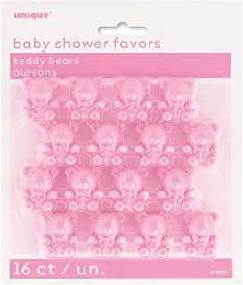 Unique Teddy Bears Baby Shower Favors 16-Pieces, Pink