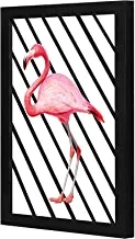 LOWHA Black pink flamingo Wall art wooden frame Black color 23x33cm By LOWHA
