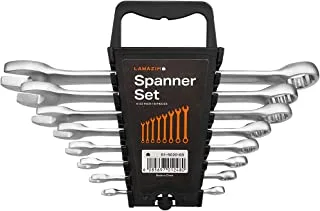 Lawazim Professional Combination Spanner Set Silver 8-Piece | Wrenches|Combination Wrenches|Ratcheting Wrench Set|Steel Wrench Set |Metric Wrenches with Rolling Pouch