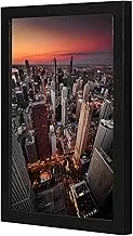 LOWHA LWHPWVP4B-1407 Aerial Shot Of City Wall art wooden frame Black color 23x33cm By LOWHA