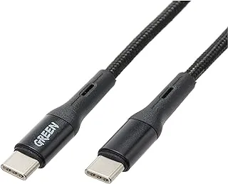 Green Braided Type-C To Type-C Cable 1.2M 2A - Black