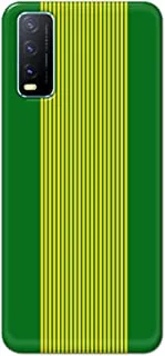غطاء جراب مصمم بلمسة نهائية غير لامعة من Khaalis لهاتف Vivo Y20-Wire Band أخضر أصفر