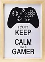 LOWHA I can not Keep Calm I am A gamer Wall Art with Pan Wood framed Ready to hang for home, bed room, office living room Home decor hand made wooden color 23 x 33cm By LOWHA