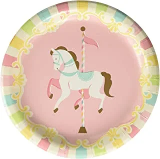 Creative Converting Carousel Lunch Plates 8 Piece, 7 Inch Diameter