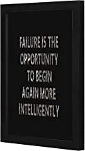 LOWHA LWHPWVP4B-436 Failure is the opportunity to begin again more intelligently Wall art wooden frame Black color 23x33cm By LOWHA