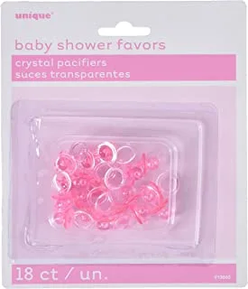 Unique Crystal Pacifiers Baby Shower Favors 18-Pieces, Pink