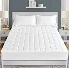 Sleep Night, Top Mattress Pad For Single Size Bed, Size 120x200, 100% Cotton with 4 Elasticated Corner Straps, Soft and Firm, White, Small Single
