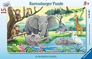 لعبة ألغاز Ravensburger للحيوانات من إفريقيا 06136 ، رمادي ، 61365