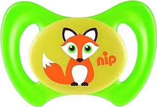 Nip Miss Denti Soother Silicone,Green Fox,0-6M, 1 of Piece
