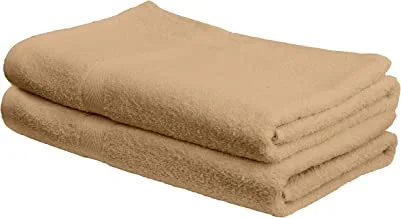 Deyarco - Princess - 2 Pcs Set Bath Towel, Fabric: 100% Cotton Terry, Size: 70x140cm, Pattern: Ringspun, Color: Beige