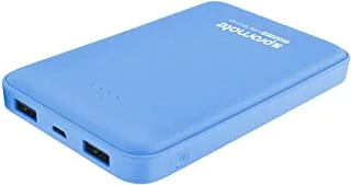 بروميت باور بانك 10000 مللي أمبير مع منفذ USB مزدوج أزرق