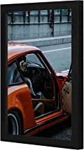 LOWHA Orange Car Wall art wooden frame Black color 23x33cm By LOWHA