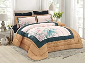 Medium Filling Floral Comforter 4Pcs Set By Hours, Single Size,Darlene-06Ab