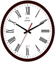 Dojana Wall Clock, Dwg225-Brown-White-Roman