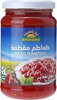 Natureland Tomatoes Diced, 340g - Pack of 1, Red