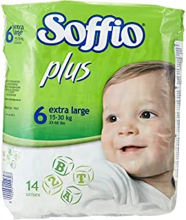 Soffio Plus Soft Hug Parmon From 15Kg-30Kg, 14 Diapers White, XL - 1 count