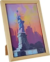 Lowha Watercolor New York Wall Art With Pan Wood Framed Ready To Hang For Home, Bed Room, Office Living Room Home Decor Hand Made Wooden Color 23 X 33Cm By Lowha